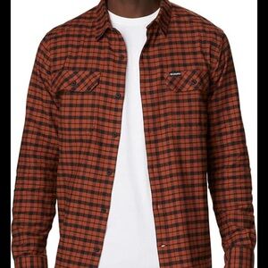 NWT Columbia Men's flare gun stretch flannel Rust Checkered Shirt size XXL